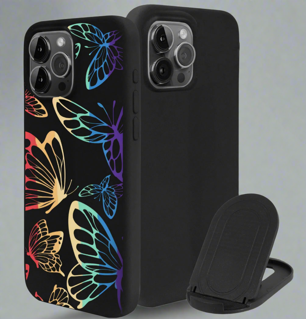 Iphone Personalized Rainbow silicone Magnetic phone case w/stand✨