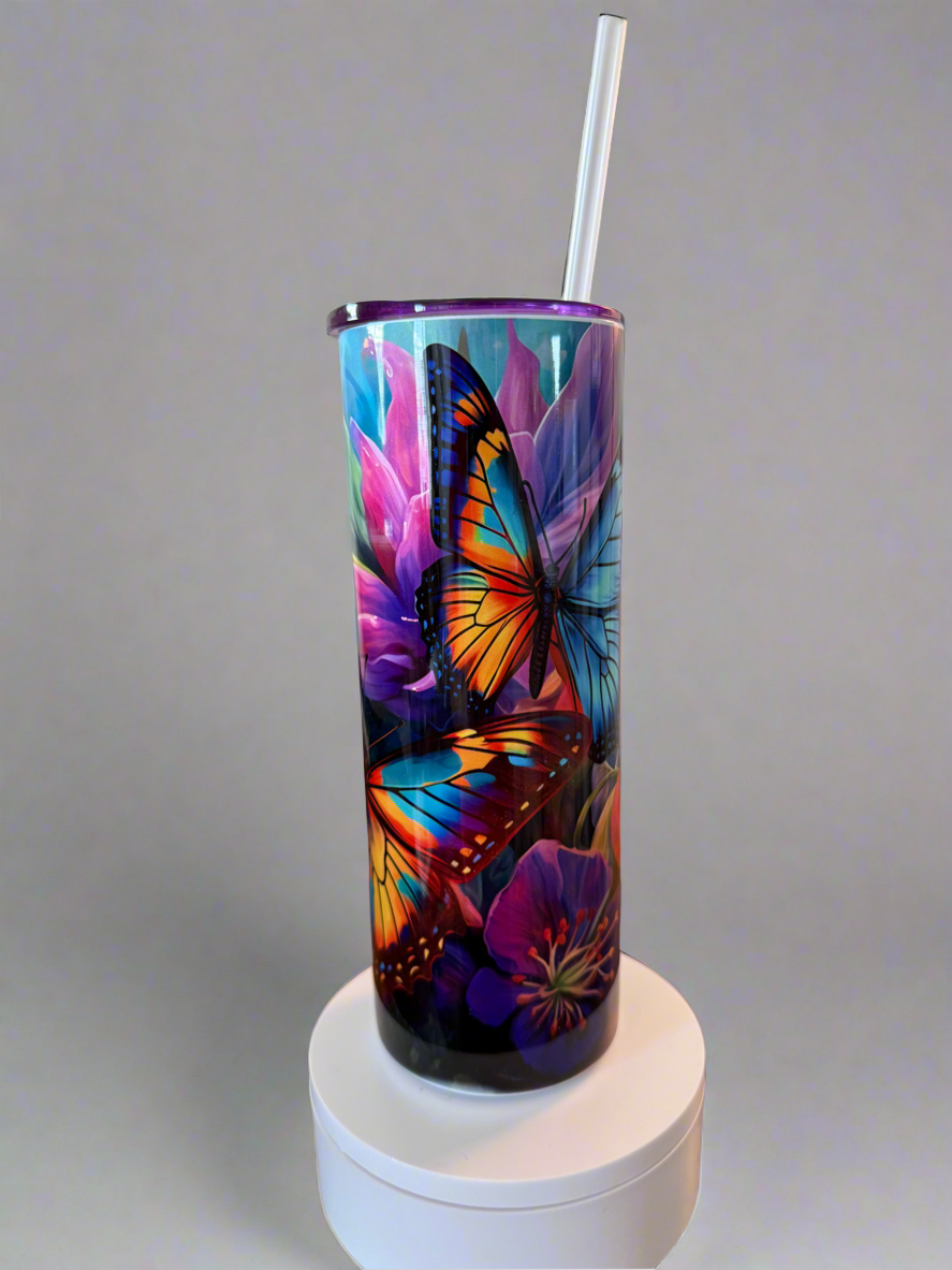 Purple Butterfly Tumbler