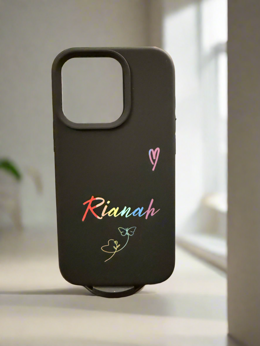 Iphone Personalized Rainbow silicone Magnetic phone case w/stand✨