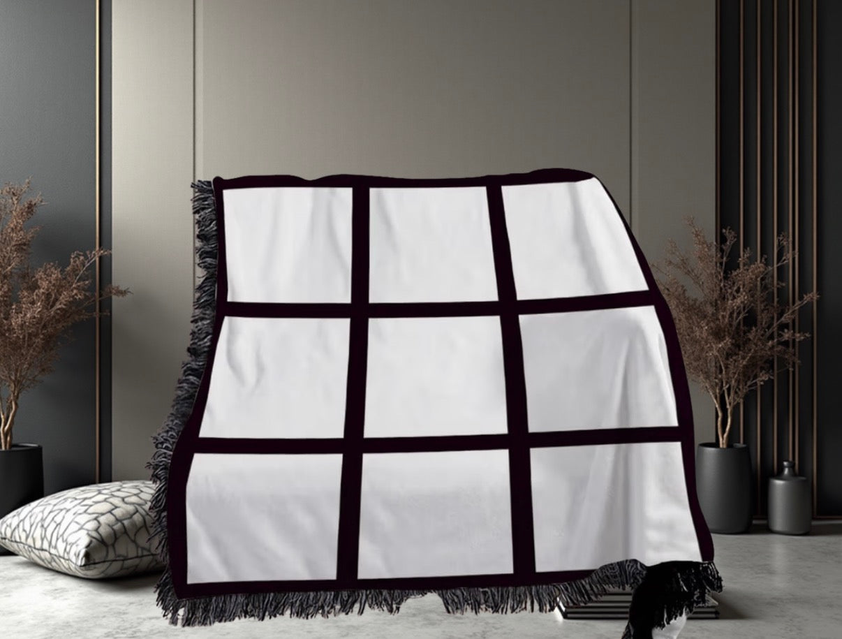 Custom sublimation throw Blanket✨ Email your 9 photos of your choice