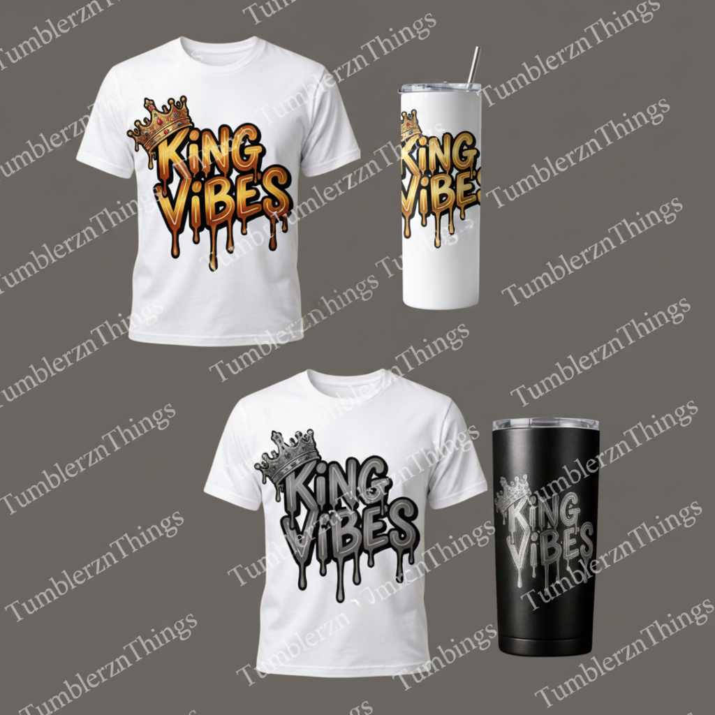 King VIBES Gift Set🖤 1 Tshirt w/ 1 Tumbler each set