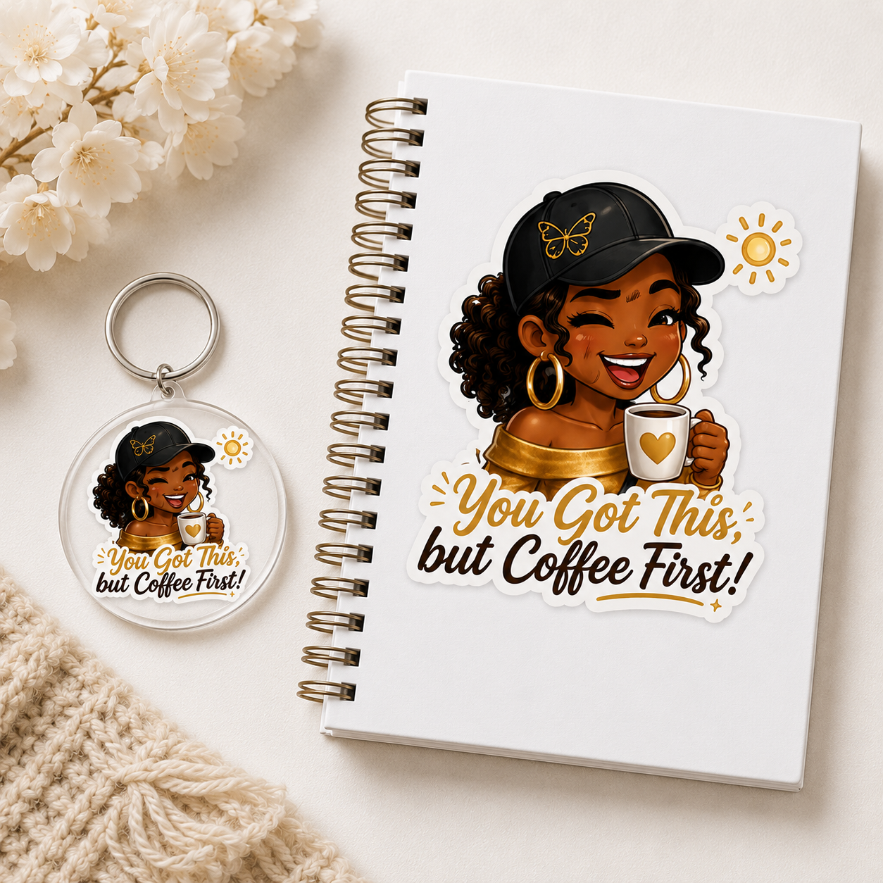 You Got This✨ Journal & Keychain Set *You can have Your name Customized*
