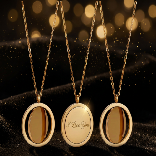 Elegant Gold doublesided Customized Pendant w/ Necklace* Sold Individually