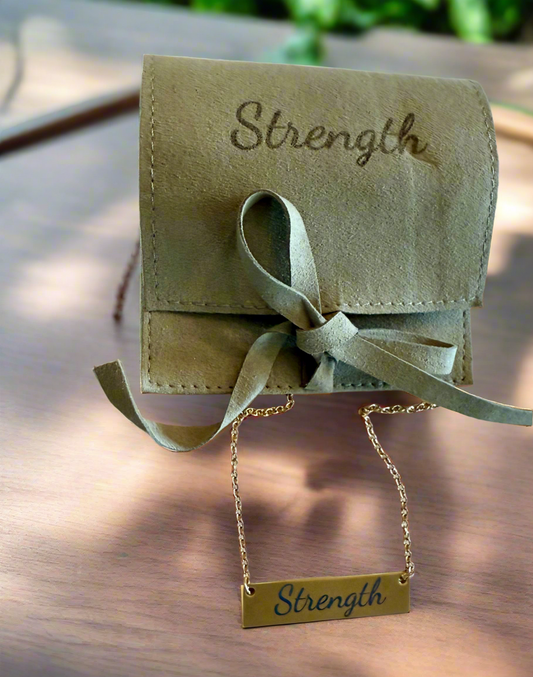 Strength gold metal necklace✨