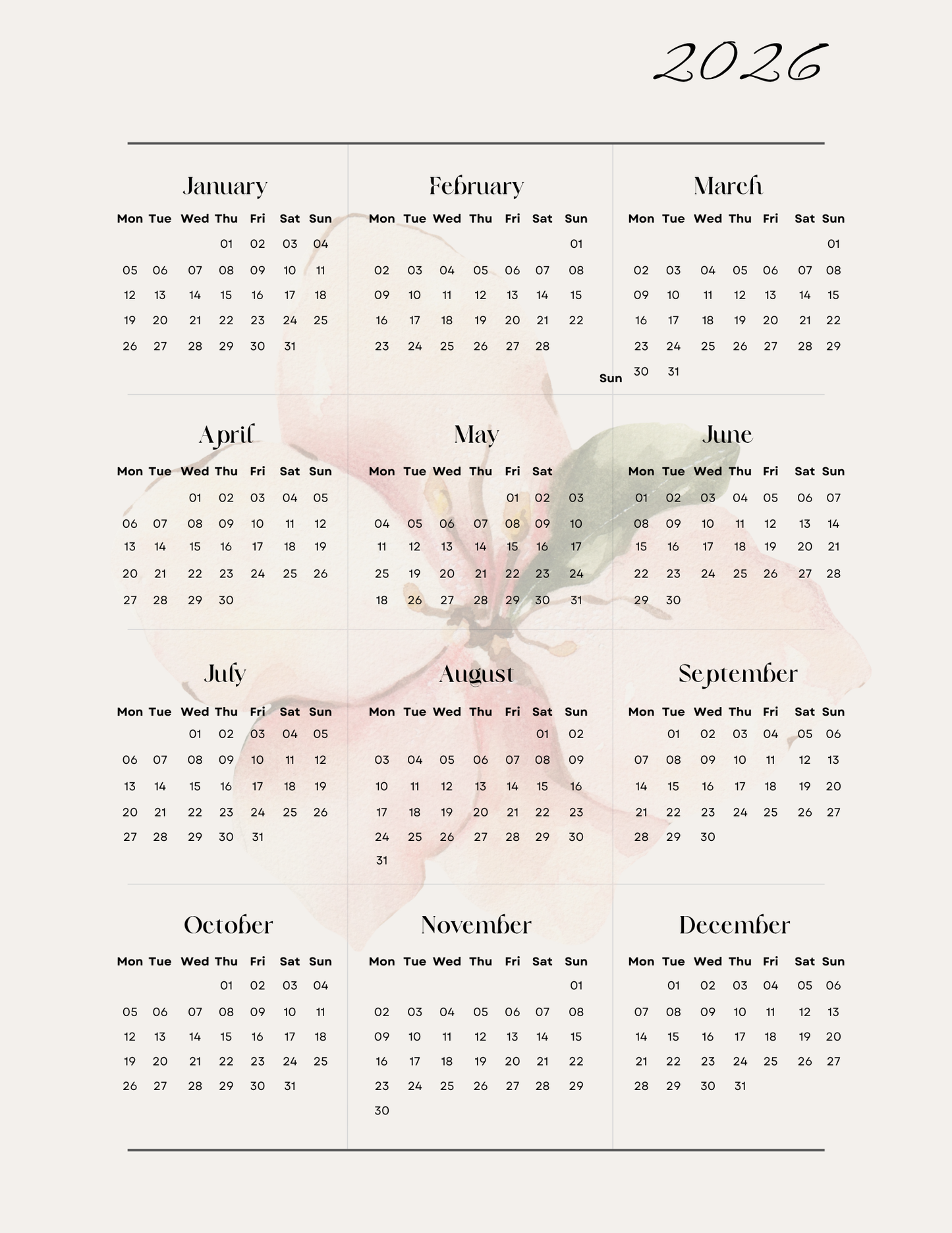 Digital product* 2026 Weekly Planner*