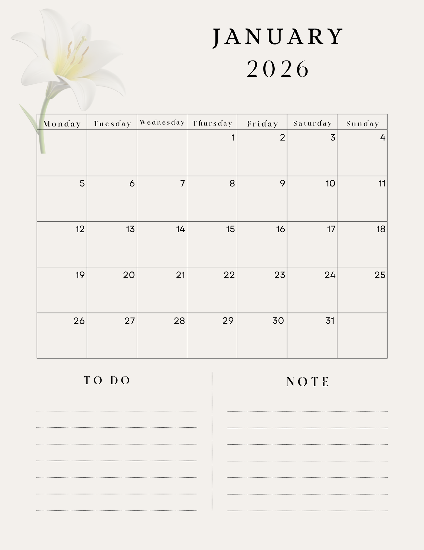 Digital product* 2026 Weekly Planner*