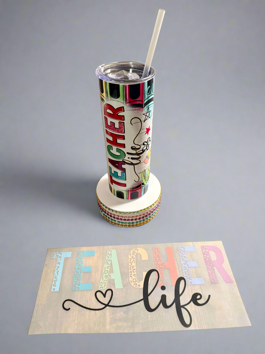 Teacher Life Tumbler & Tshirt transfer✨