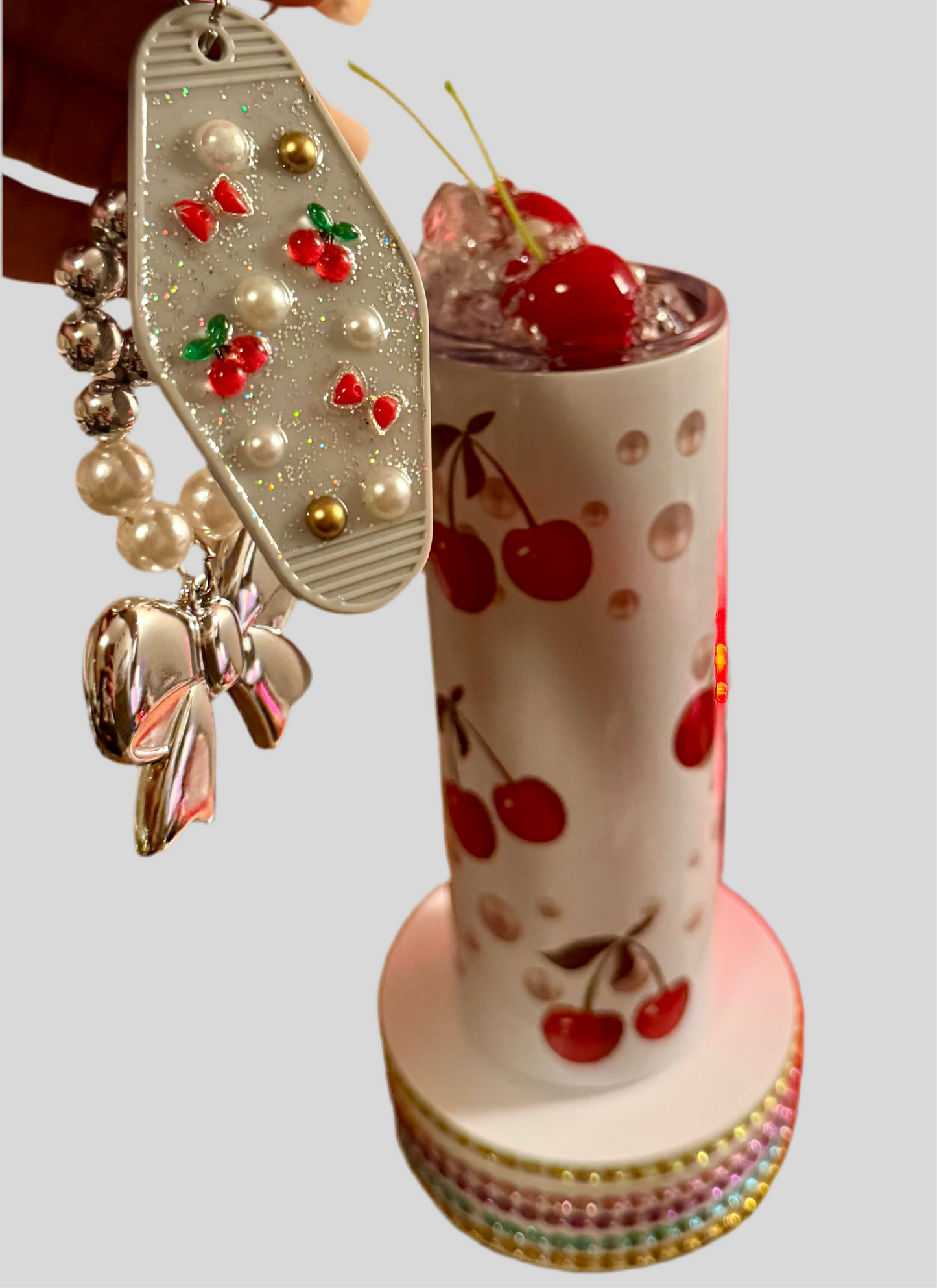 Cherry 20oz tumbler w/ keychain 🍒