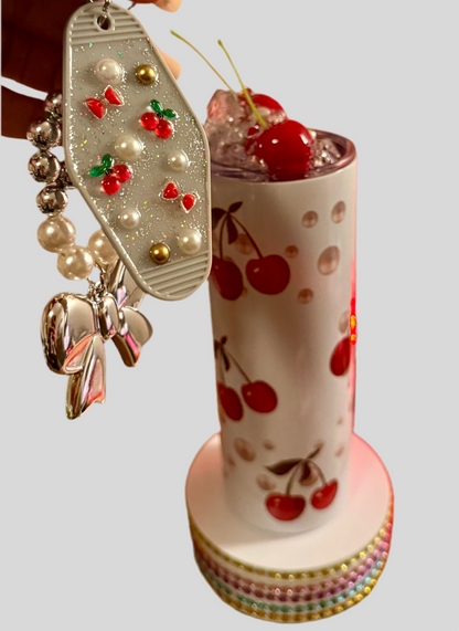 Cherry 20oz tumbler w/ keychain 🍒