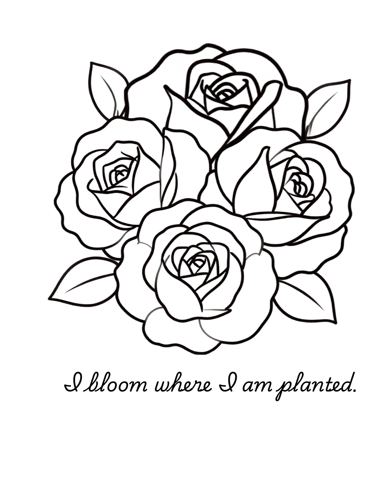Color & Bloom Cover Page w/4 outlined designed Pages