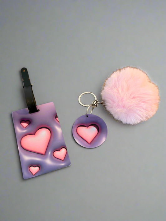 Pink luggage tag & keychain 💕
