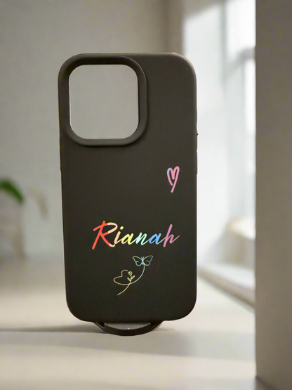 Iphone Personalized Rainbow silicone Magnetic phone case w/stand✨