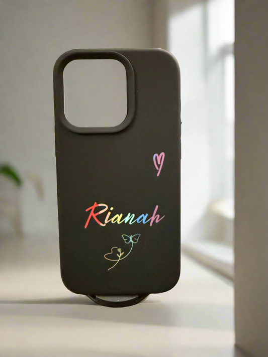 Iphone Personalized Rainbow silicone Magnetic phone case w/stand✨