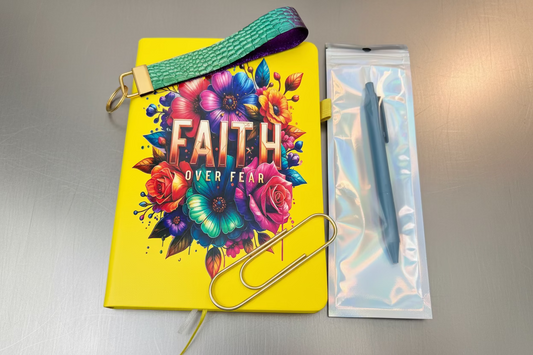 FAITH OVER FEAR Journal w/Pen & Double sided keychain✨