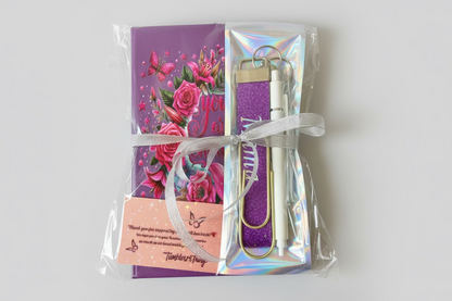 Purple You are Enough Journal notebook w/pen keychain & Mama double sided wristlet💜