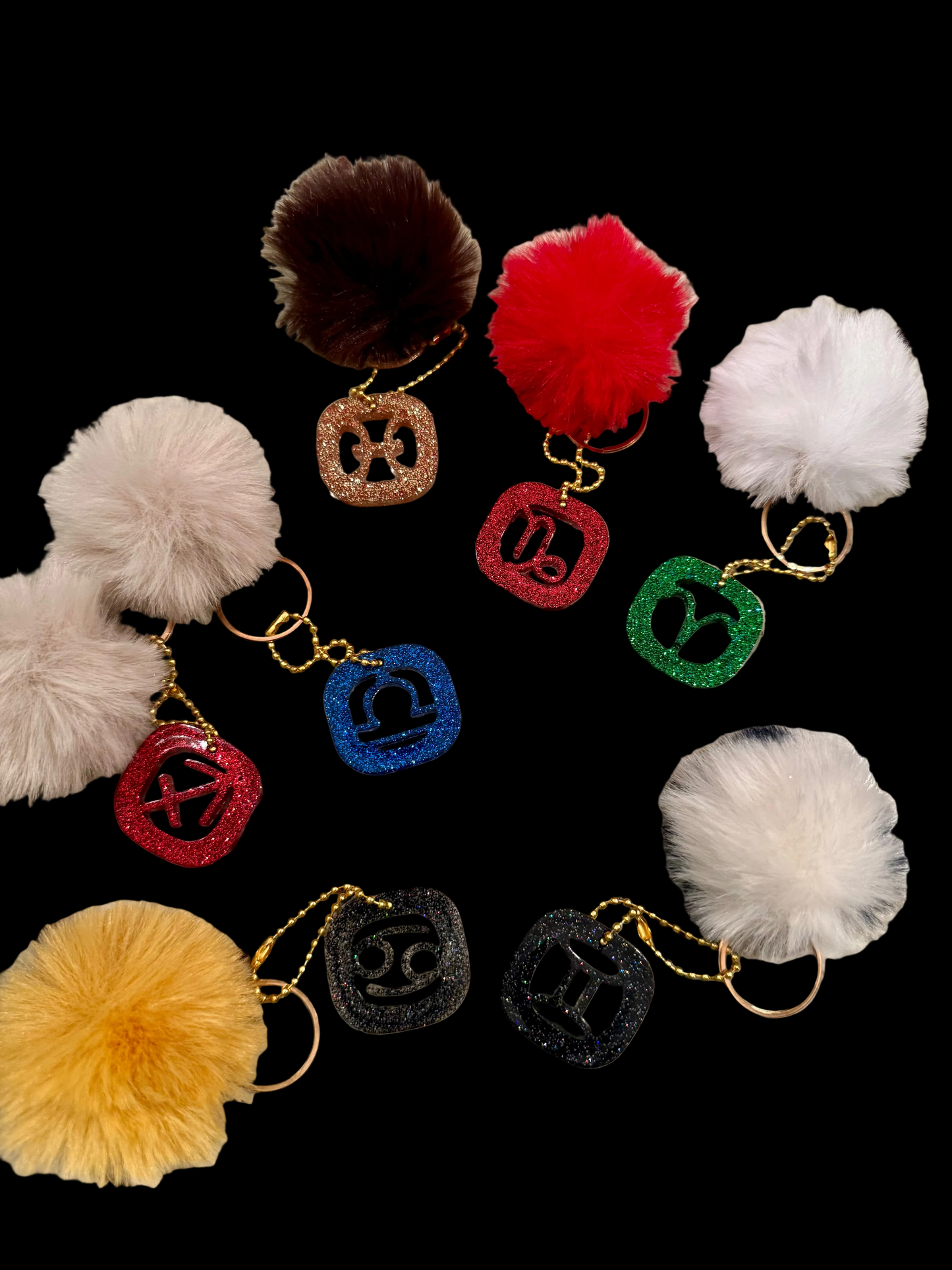 Resin and Glitter Zodiac keychains✨ Sold individually
