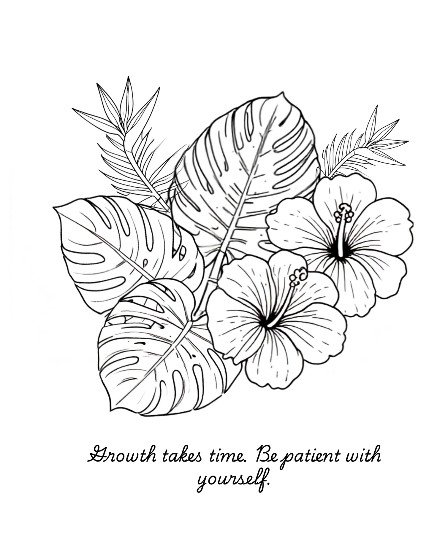 Color & Bloom Cover Page w/4 outlined designed Pages