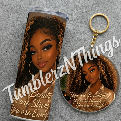 ✨You Got This & ✨You Are 20oz Tumber w/matching keychain set *can be personalized*
