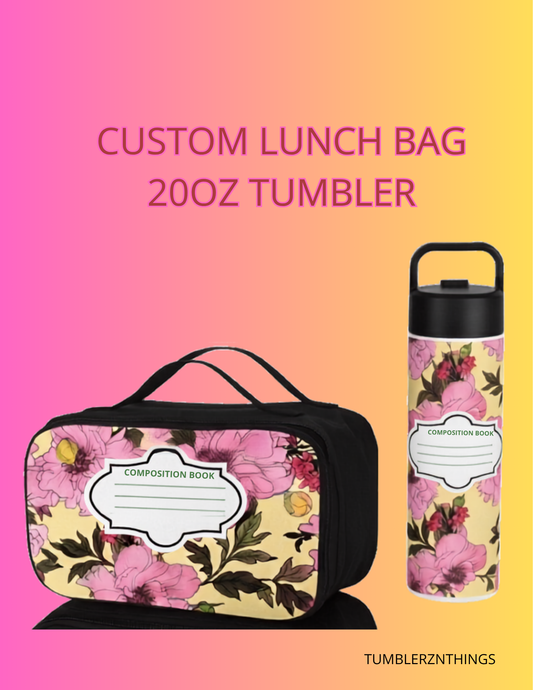 Custom Lunch Bag & Slim 20oz Tumbler Set