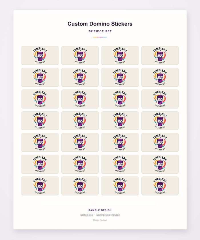 Custom Domino Sticker Set — 28 Pieces